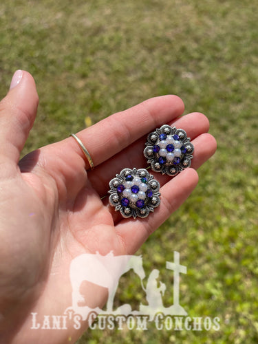 Heliotrope & Pearl 1” Antique Berry Concho