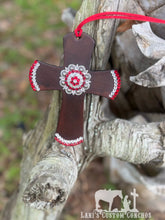 Red & Crystal Saddle Cross