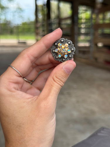 Shimmer & Topaz Berry Round Concho 1” (PAIR)