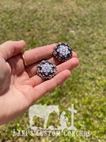 Lilac & White Opal Copper Berry Concho