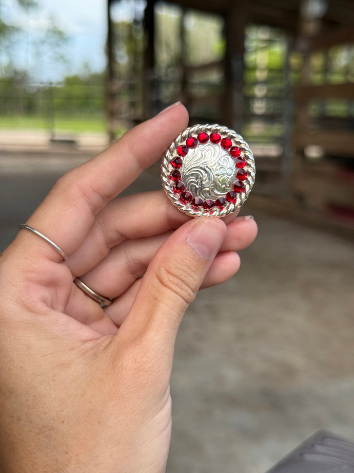 Dark Siam Rope Round Concho 1 1/4”