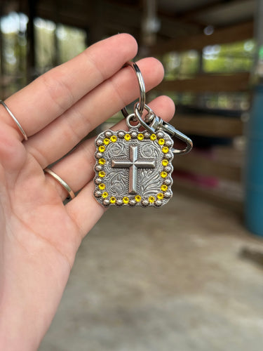 Citrine Concho Keychain 1 3/8”