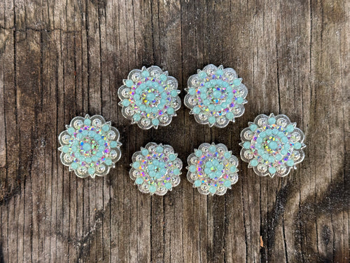 Neon Turquoise AB Upgraded Saddle Set & Hardware