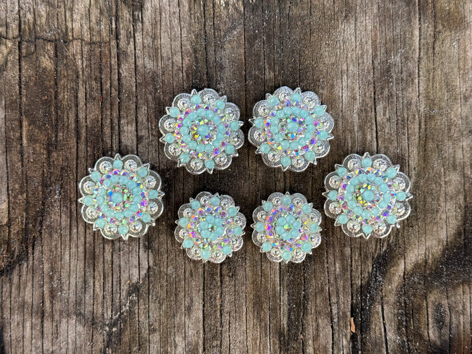 Neon Turquoise AB Upgraded Saddle Set & Hardware