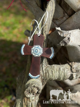 White Opal & Sapphire AB Saddle Cross