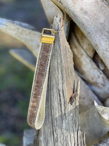 Brown Cowhide Keychain