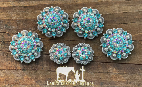 Crystal AB & Light Turquoise