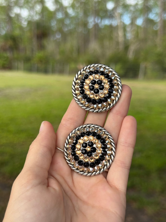Black Gold Conchos 1 1/2” (Pair)