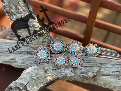 Turquoise & Peach Pearlies