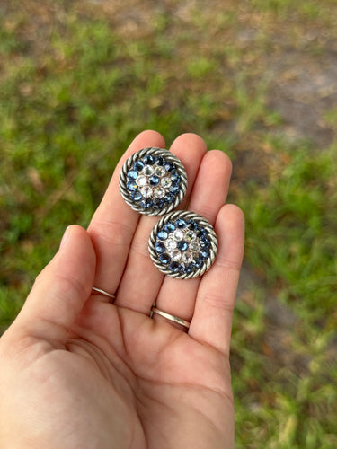 Crystal & Denim Concho 1” (Pair)