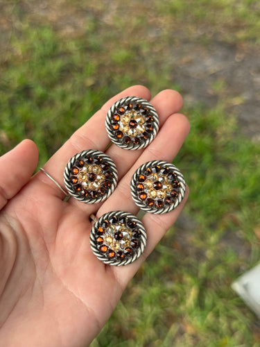 Smoked Topaz & Golden Shadow Concho 1”