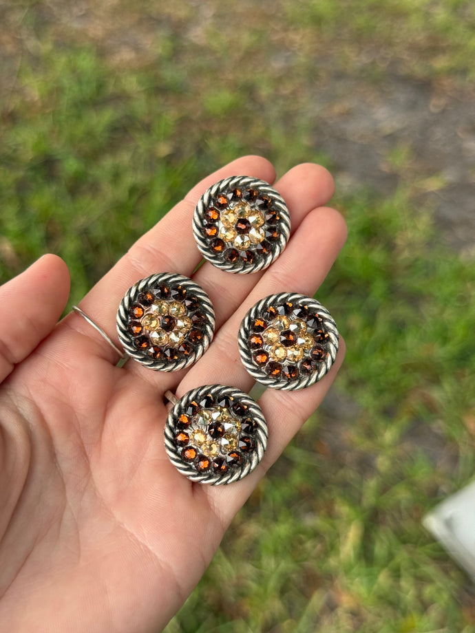 Smoked Topaz & Golden Shadow Concho 1”