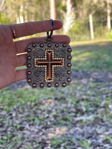 Golden Cross Keychain- Large