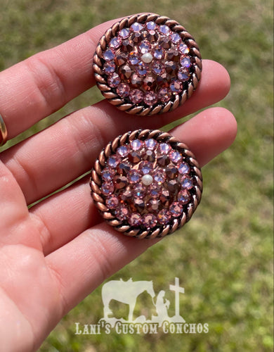 Rose Gold & Pink Copper Rope 1 1/4” Concho