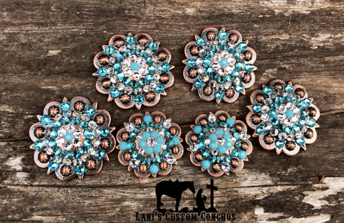 Turquoise, Crystal, & Light Turquoise