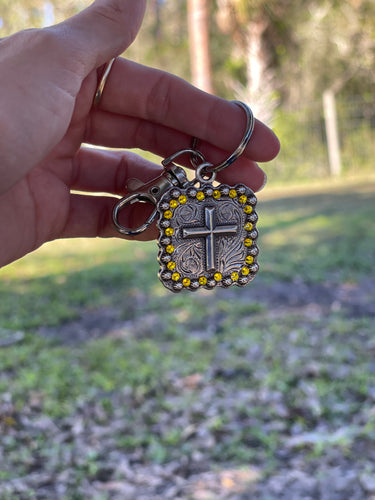 Yellow Cross Keychain- Small