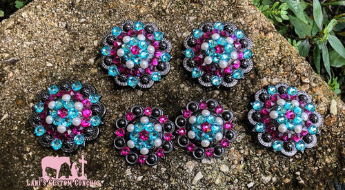 Pearl, Light Turquoise, & Fuchsia