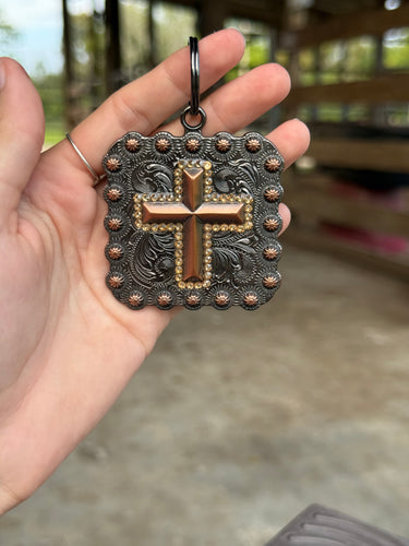 Golden Shadow Concho Keychain 2 1/4”