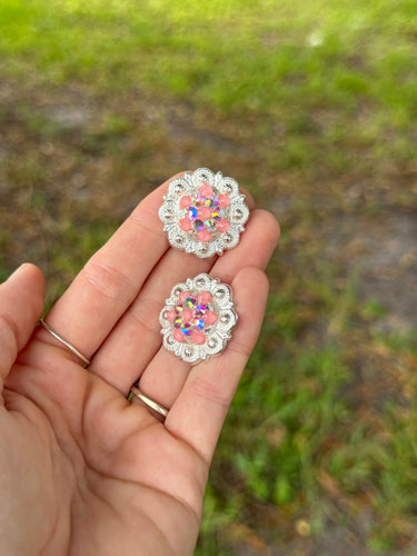 AB & Coral Concho 1” (Pair)