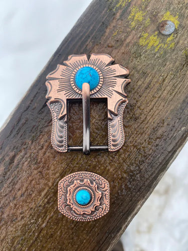 Turquoise Stone Headstall Buckle 3/4”