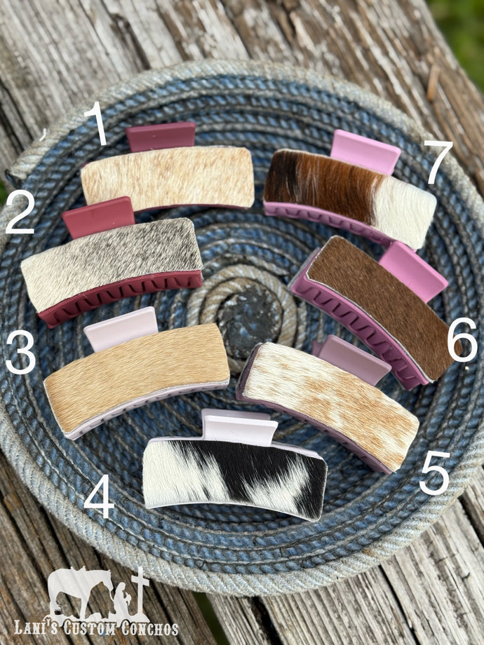 3.5” Cowhide Hair Clips