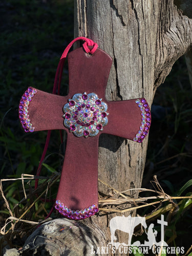 Pink & AB Saddle Cross