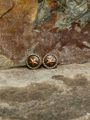3/4” Copper Rope Star Concho Set of 2